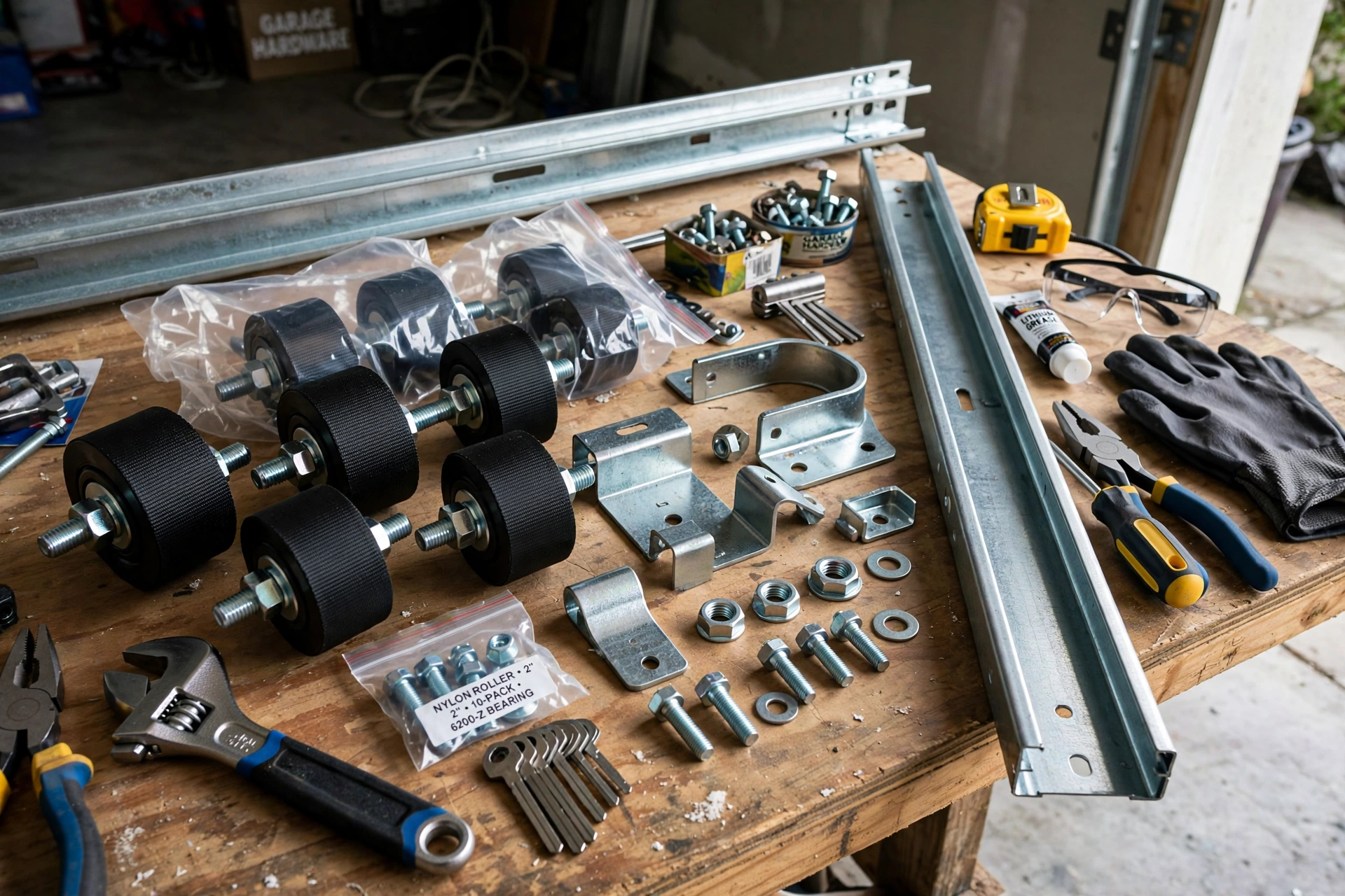 Garage door track and roller repair in Kennewick